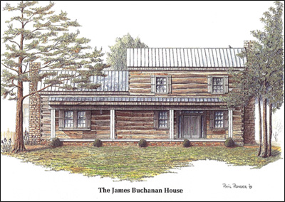 Phil Ponder Buchanan Log House print